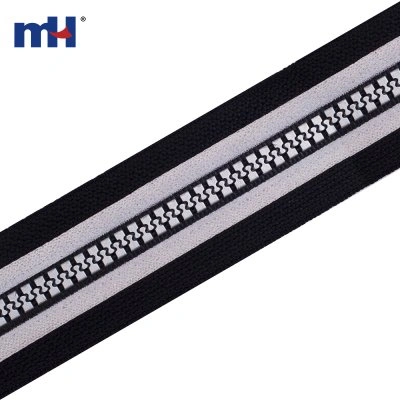 #5 Plastic Reflective Tape Zipper Long Chain