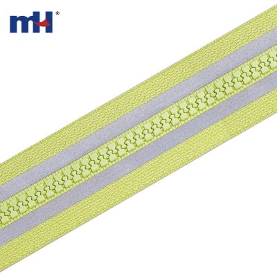 #5 Plastic Reflective Tape Zipper Long Chain