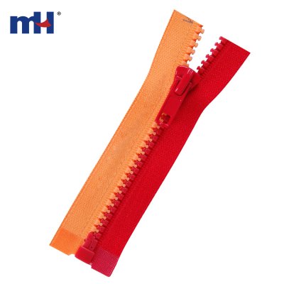 #5 Plastic Zipper with Double-Color Tape