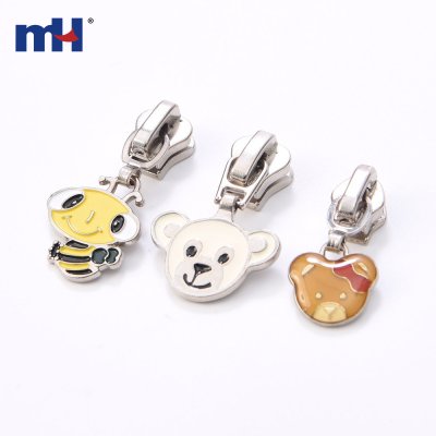 #3 Zipper Slider with Dog Cat Frog Butterfly Shape